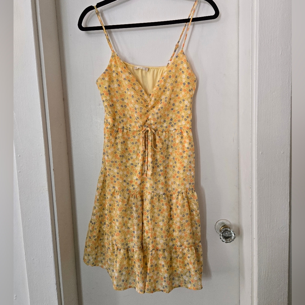 Yellow Floral Mini Dress